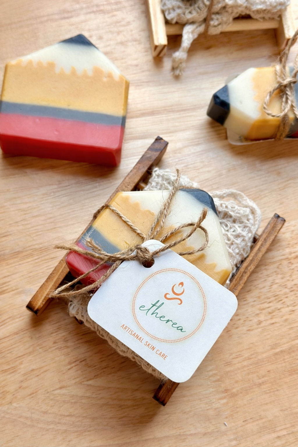 Handmade pencil soap gift set with vanilla and coffee scented glycerin soap