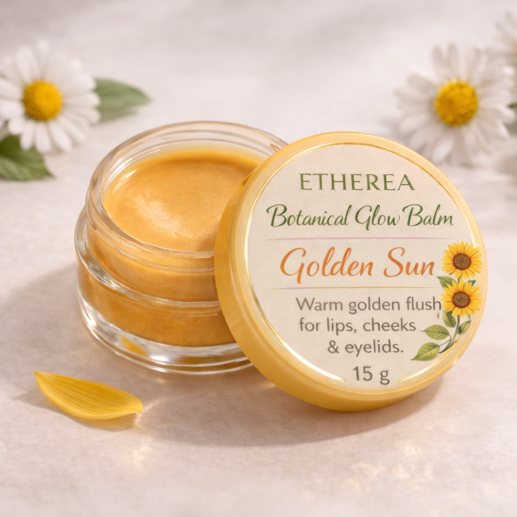 Etherea Golden Sun Botanical Glow Balm golden shimmer balm