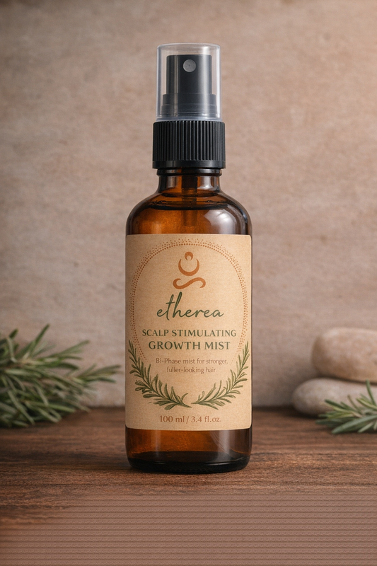 “Scalp Stimulating Growth Mist 100ml – rosemary-infused hair growth spray with castor and coconut oil”